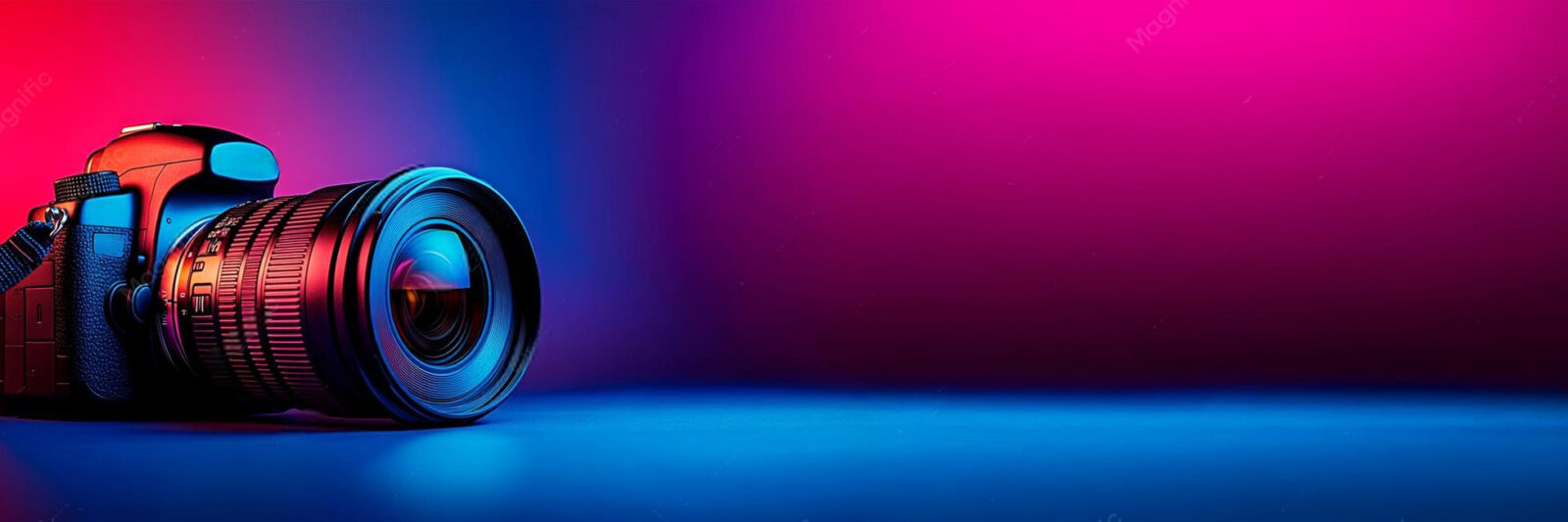 camera neon background