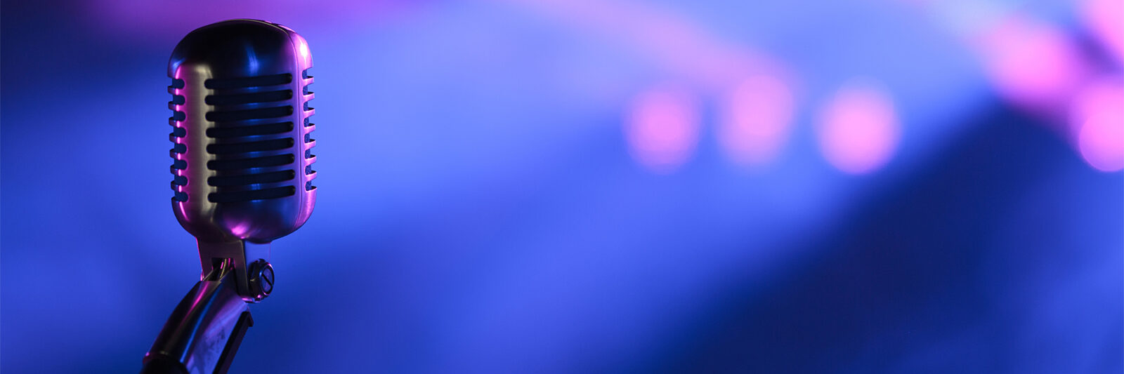 microphone lavender violet-background flipped